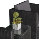 3-tlg, Polyrattan Gartengarnitur Gartenmöbel Garten-Set Sitzgruppe Loungeset inkl, Sitzkissen