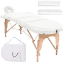 Klappbare Massageliege 10 cm dick mit 2 Nackenrollen oval weiß