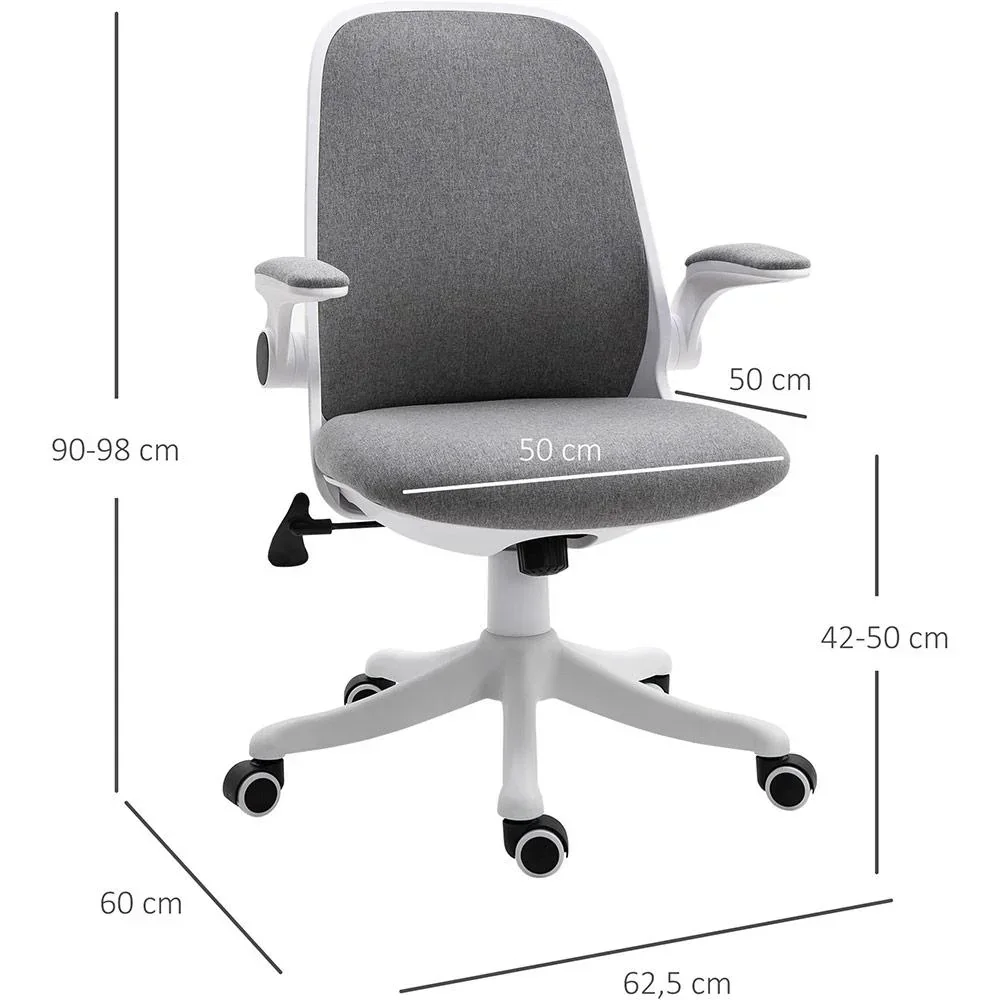 Bürostuhl mit Wippfunktion höhenverstellbar Grau+Weiß