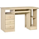 Computertisch Schreibtisch Bürotisch Home Office Arbeitstisch mit Ablagen Schubladen Natur 125 x 60 x 74 cm