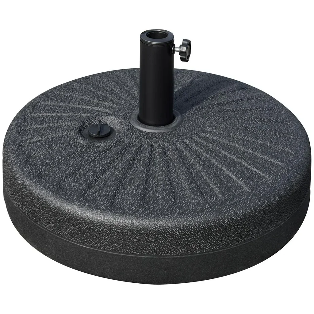 Sonnenschirmfuß 22 kg für Sonnenschirmstangen 38/48 mm Zement Schwarz Ø51 x 12H cm
