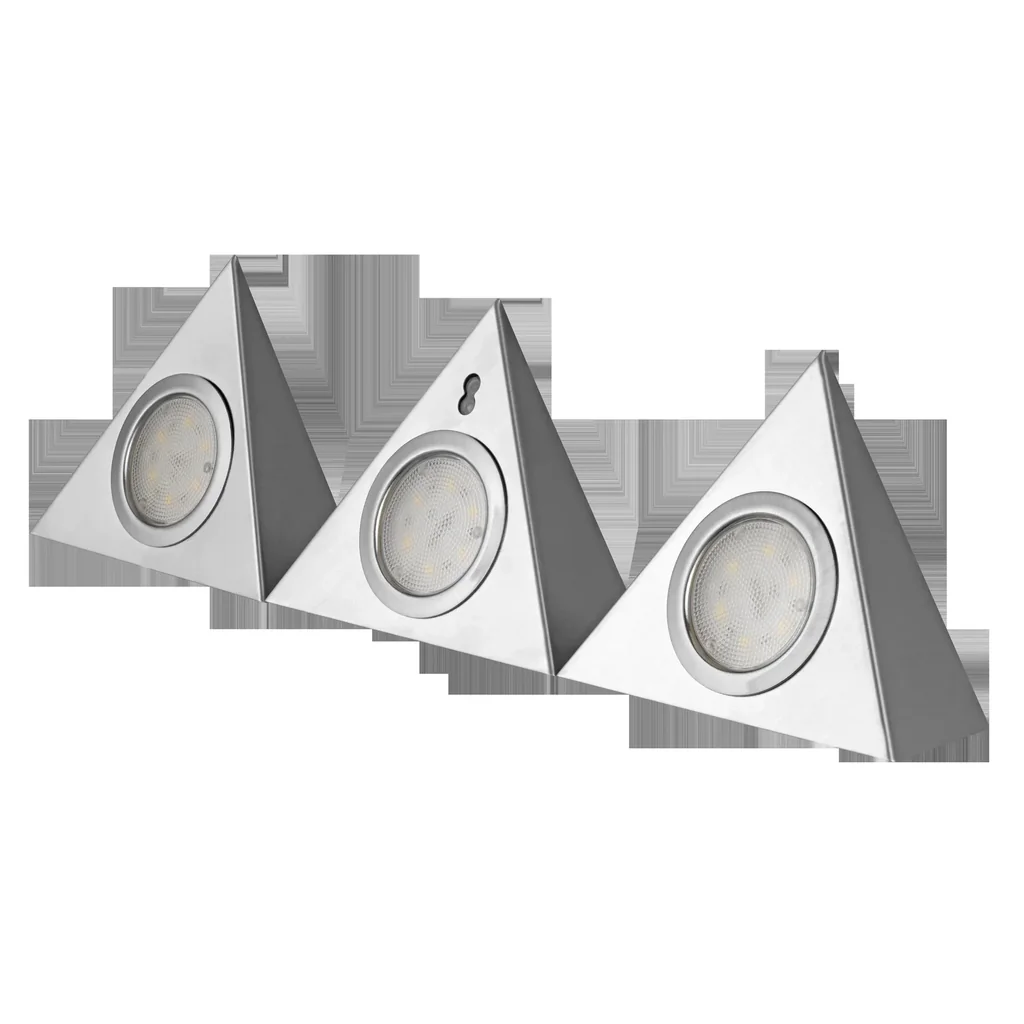 LED Unterbauleuchte TRIANGLE SENSO mit Sensor 3 x 2,5 W Farbe silber