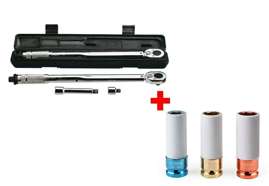 Automatischer Drehmomentschlüssel Satz + 3-teiligem Steckschlüssel Set