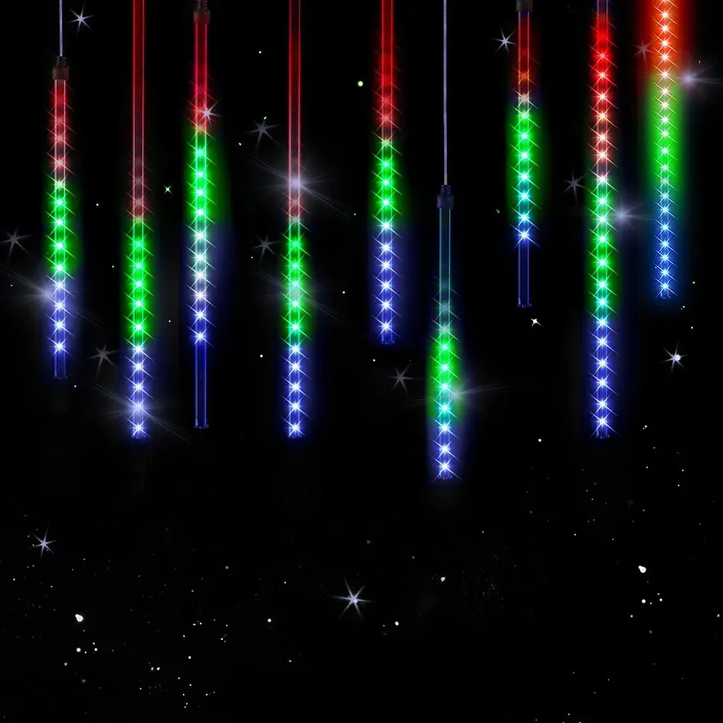 Lichterketten - Weihnachtsbeleuchtung - Eiszapfenbeleuchtung - Lichtvorhang - Weihnachten - Farbig