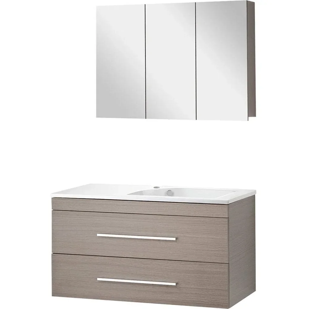 Badezimmermöbel Style 100cm links - Gris Eiche