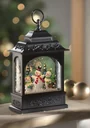 Weihnachtslaterne mit Schneemannmotiv, Licht , Musik und Schneefalleffekt