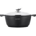 Suppenauflauf aus Marmor - Mit Glasdeckel schwarz - 44 CM