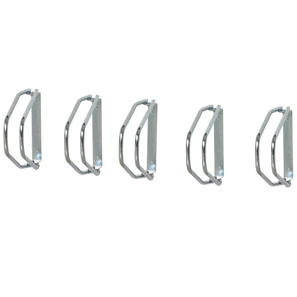 Fahrradparker Fahrradständer Mehrfachständer Bügelparker Boden- und Wandmontage Stahl Silber 5 Fahrräder 29 x 32,5 x 8,2