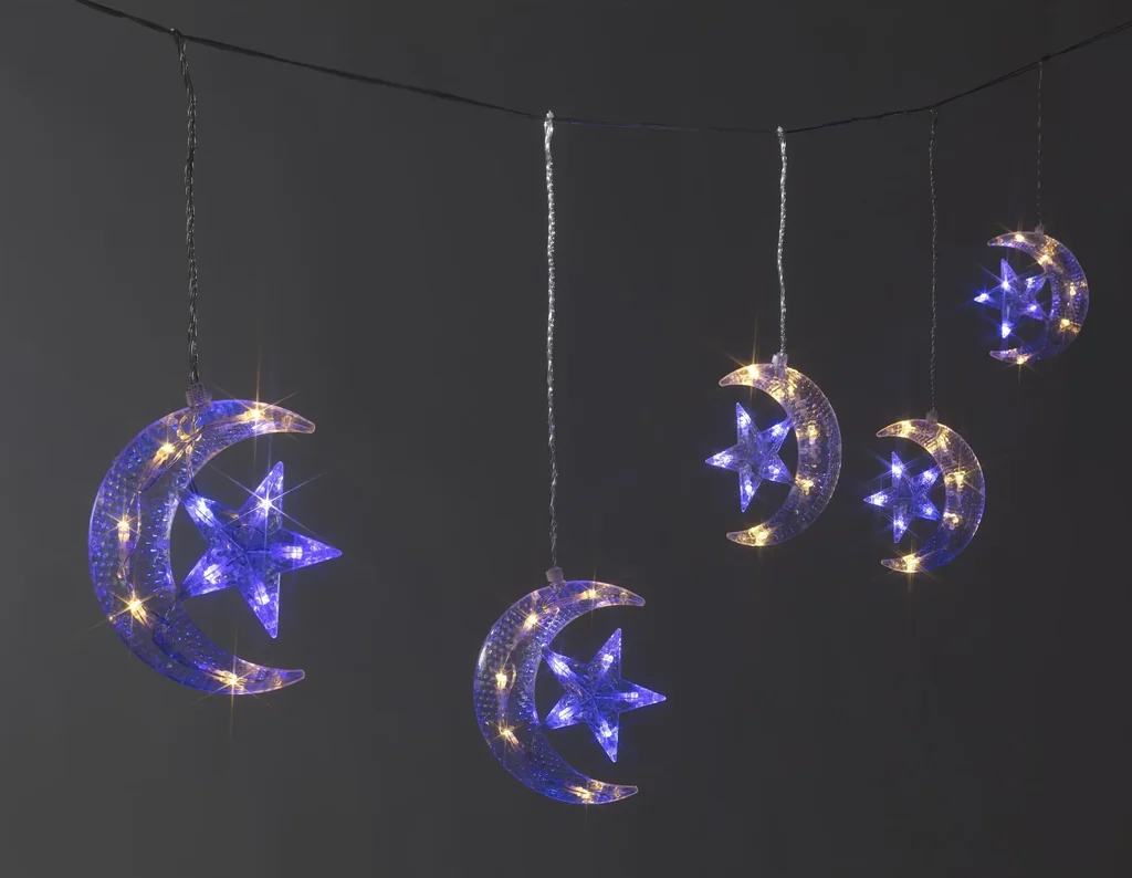 Lichterkette Mond und Stern