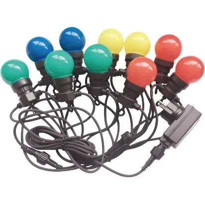 VT-71020 LED-Kabel 10 Meter mit Stecker, inkl. 20x 0,5W LED-Birnen, RGBY, 600 Lumen, IP44