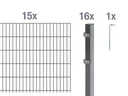 Doppelstabmattenzaun Komplettset, anthrazit, Höhe 120 cm, Länge 30 m