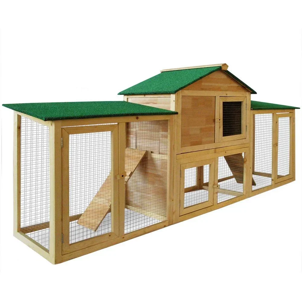Kaninchenstall 204 x 45 x 84 mit 2 Etagen
