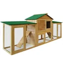 Kaninchenstall 204 x 45 x 84 mit 2 Etagen