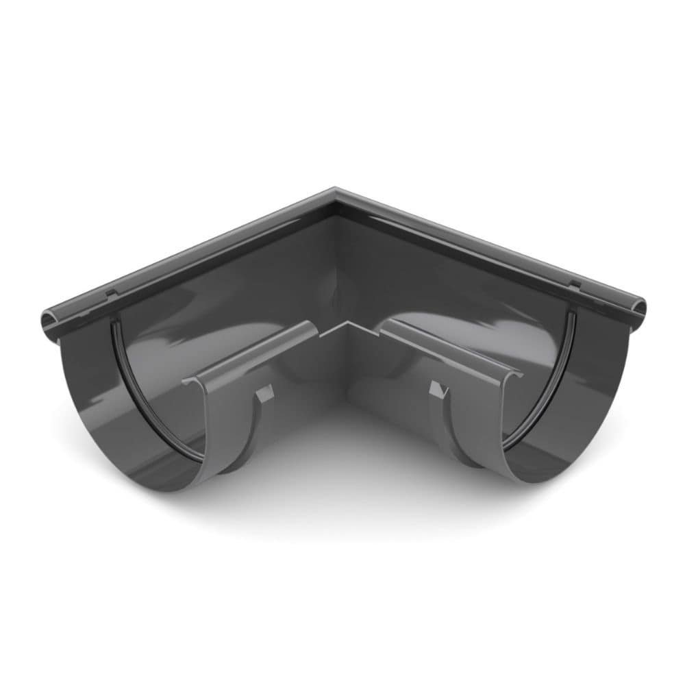 Regenrinne Eckstück Graphit 90° außen, System 125, Dachrinne