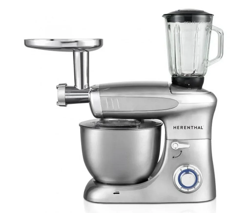 Herenthal Küchenmaschine 1900W - 3 in 1 - Silber
