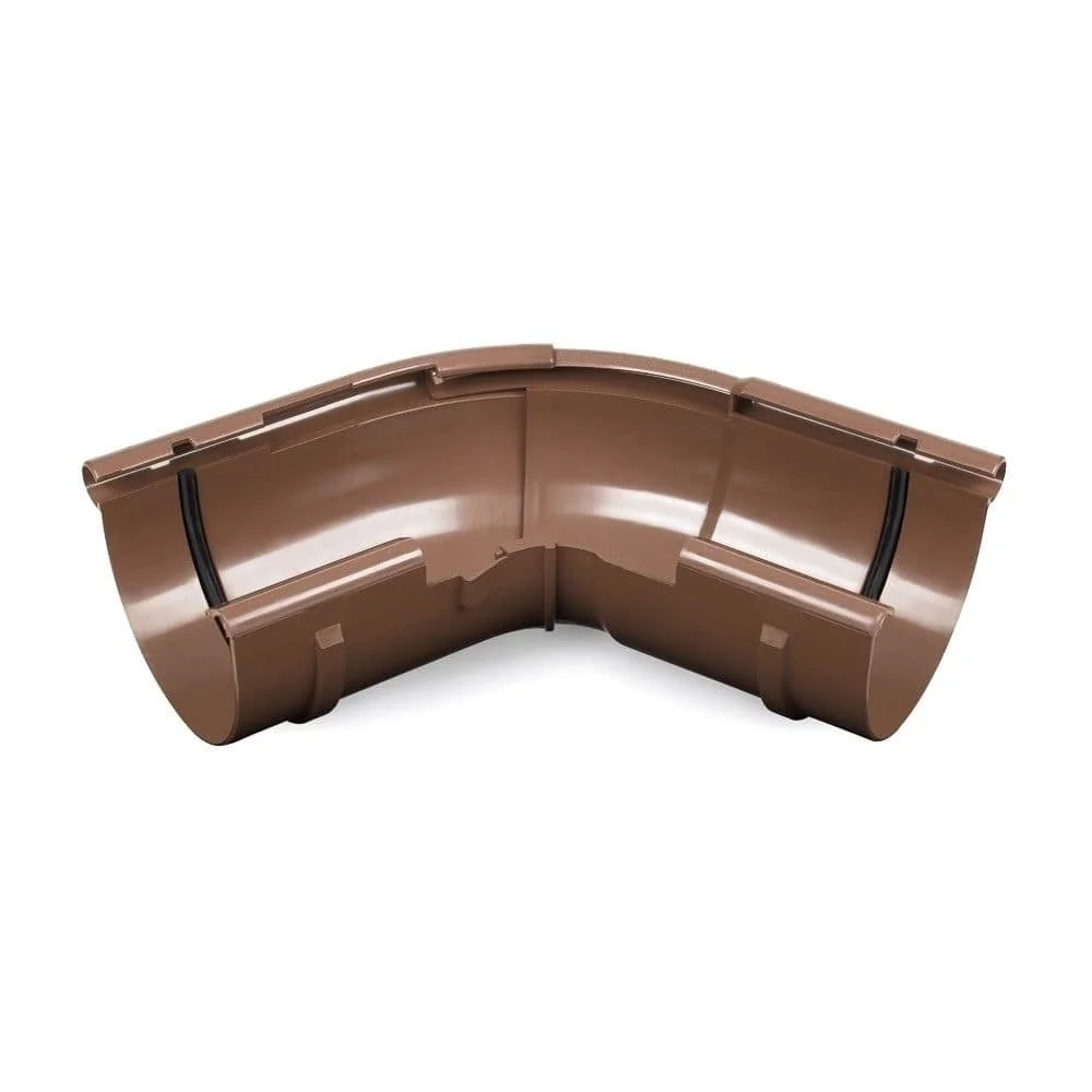 Regenrinne Eckstück Aussen, verstellbar 120-145°, System 125, braun