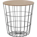 Beistelltisch - Korb mit abnehmbarer Platte - Holz/Metall - 39x41 cm (bxh) - Schwarz