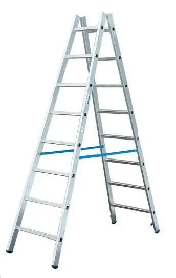 Alu Sprossen Doppelleiter 2 x 8 Sprossen Leiter
