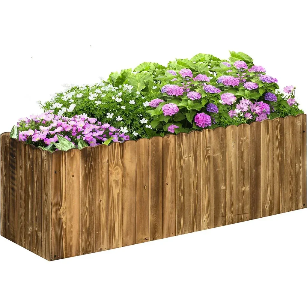 Hochbeet Pflanzkasten Kräuterbeet Pflanzbeet Gemüse Blumenbeet Blumenkasten Tannenholz 120 x 40 x 40 cm