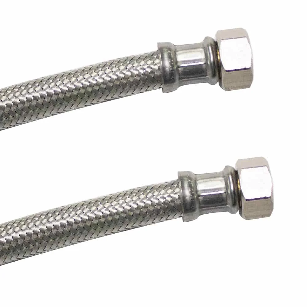 Panzerschlauch, Edelstahl, Flexschlauch, 1/2" x 3/4", 2000 mm, DVGW