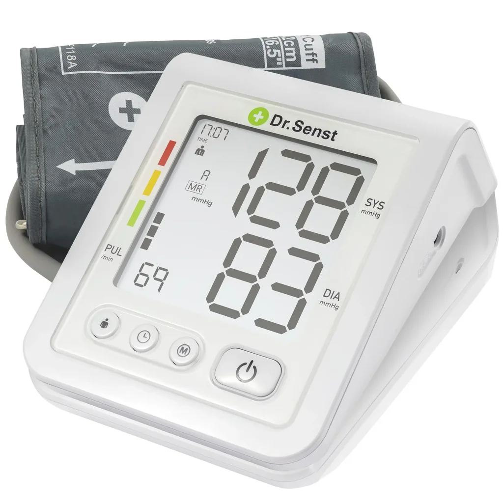 Oberarm-Blutdruckmessgerät, mit Pulsmessung und Arrhythmieerkennung