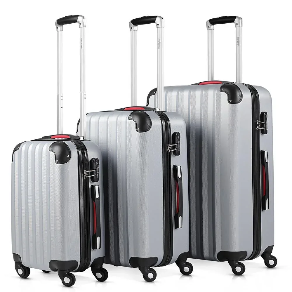 Hartschalenkoffer-Satz - Grundlinie Silber M/L/XL