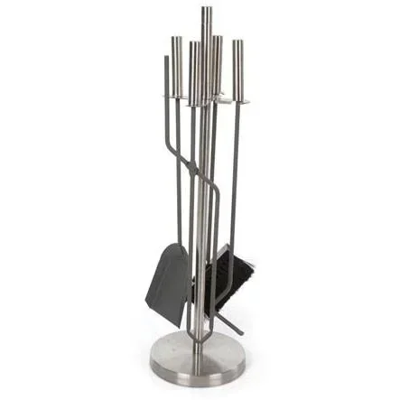 Kaminbesteck - 4 Stück - Edelstahl - 63cm
