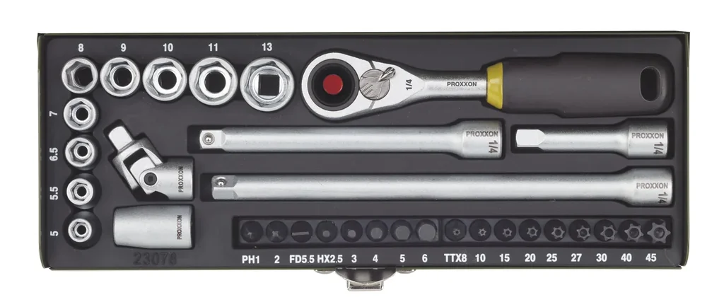 Feinmechaniker-Steckschlüssel- und Schraubersatz 1/4" (32-teilig)