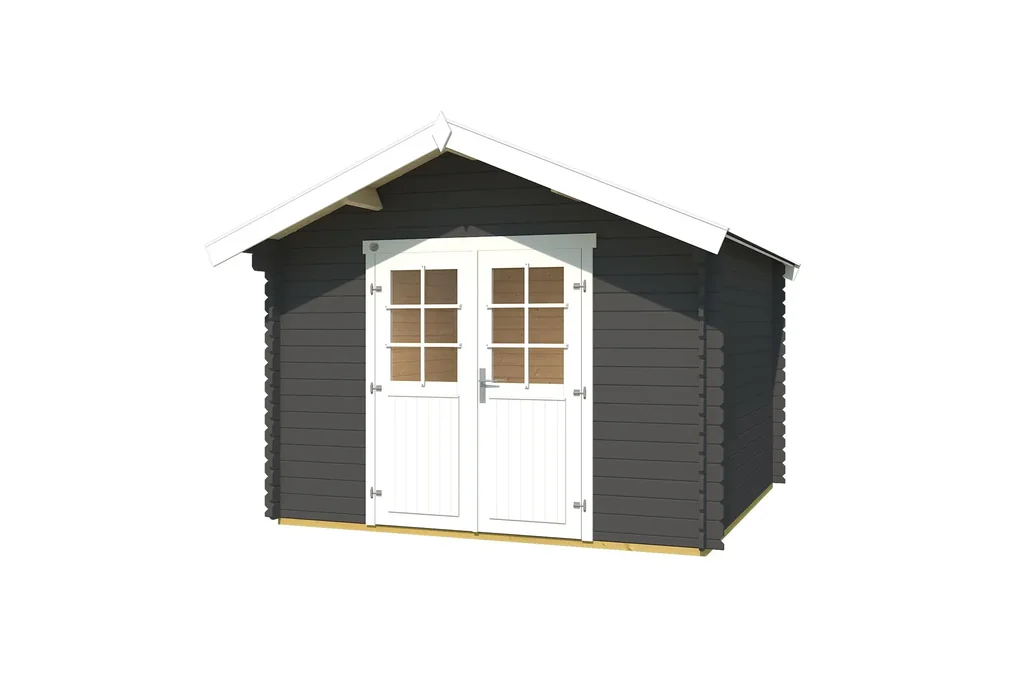 Gartenhaus 209 Gr.3, 333 x 360 x 261 cm graphitgrau mit Doppeltür