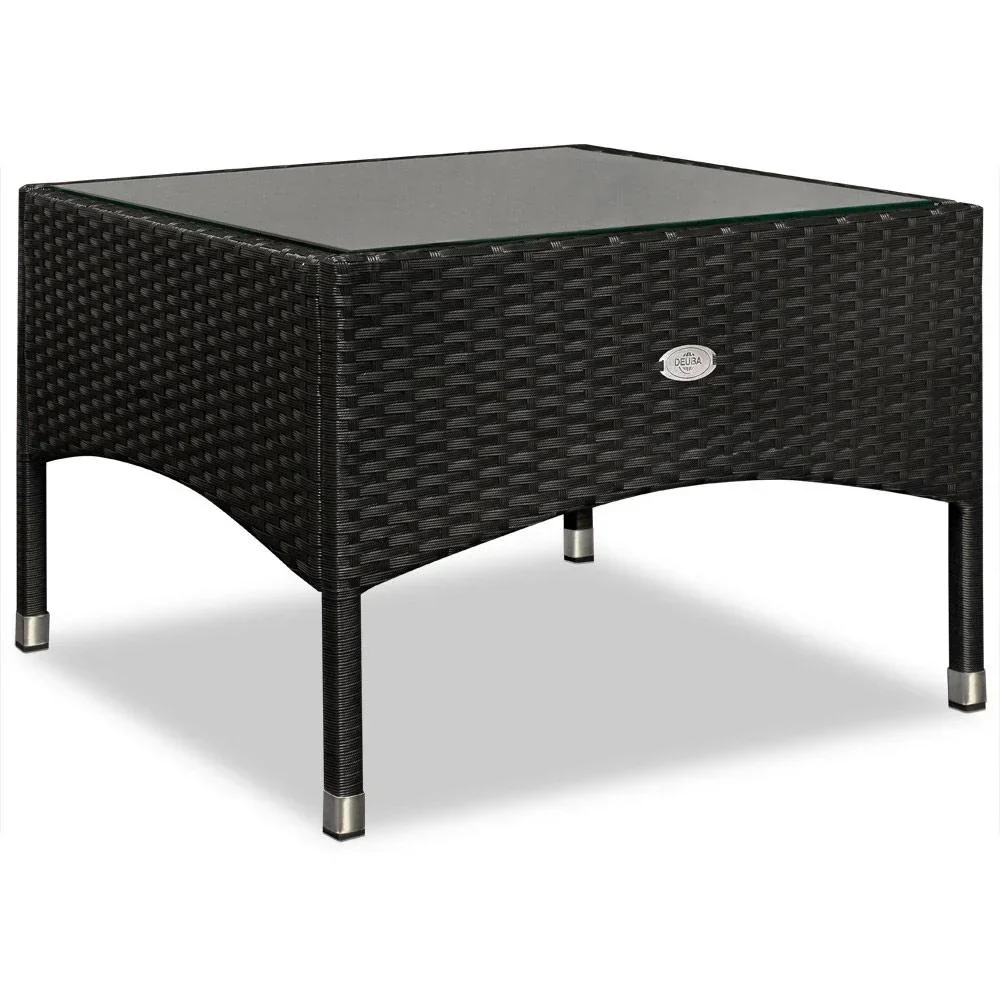 Polyrotan Beistelltisch Schwarz, 58 x 58 x 42 cm