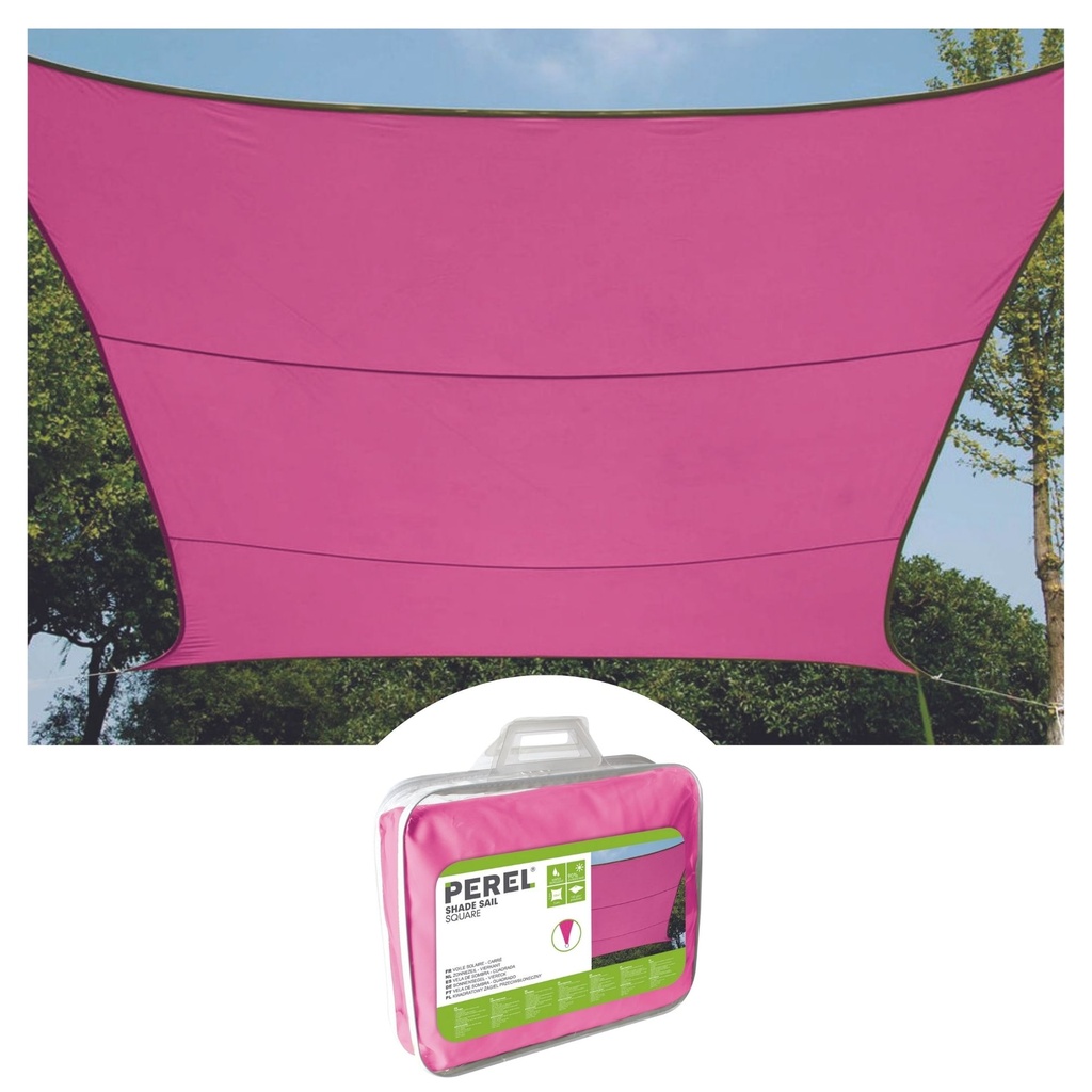 sonnensegel - quadratisch - 3.6 x 3.6 m - fuchsia