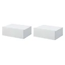2 tlg. Wandnachttische Nachttisch Wandschrank mit Schublade Spanplatte Weiß 40 x 30 x 15 cm
