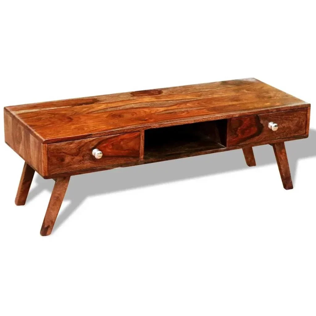 TV-Schrank mit 2 Schubladen 40 cm Massivholz Sheesham