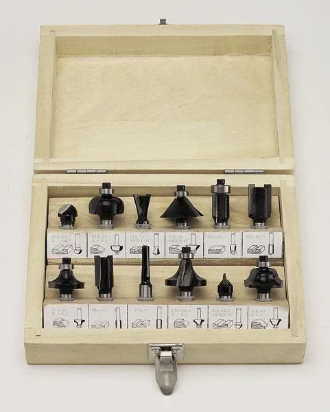 HM Fräsersatz 12-teilig (Oberfräsen), 6 mm Schaft