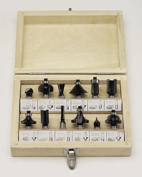 HM Fräsersatz 12-teilig (Oberfräsen), 6 mm Schaft