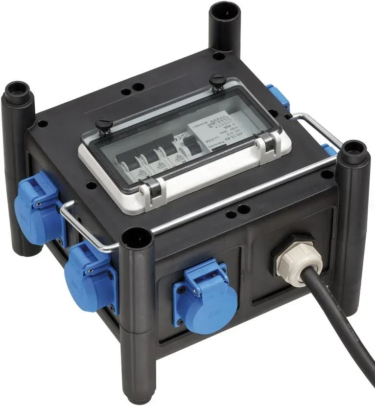 Kompakter Gummi-Stromverteiler BSV 3 FI/16-7 IP44