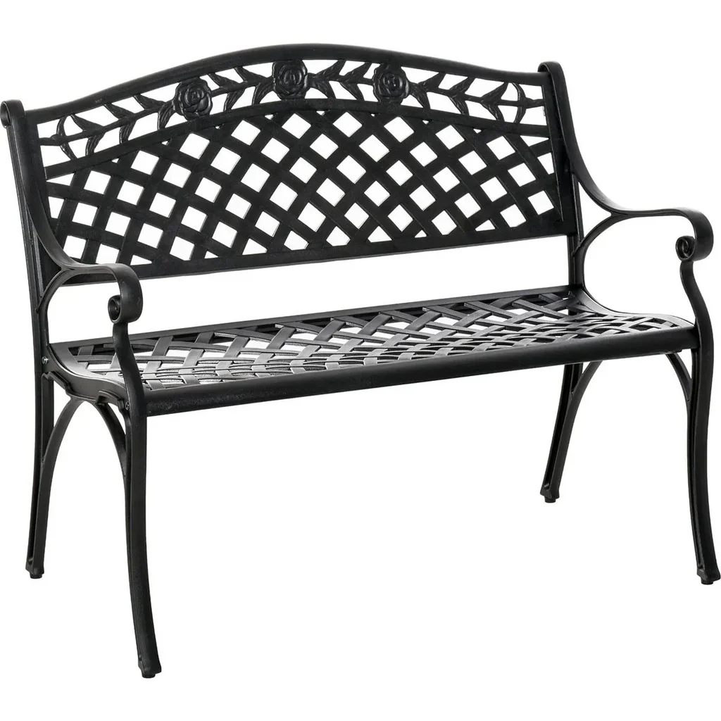 Gartenbank aus Aluminium schwarz