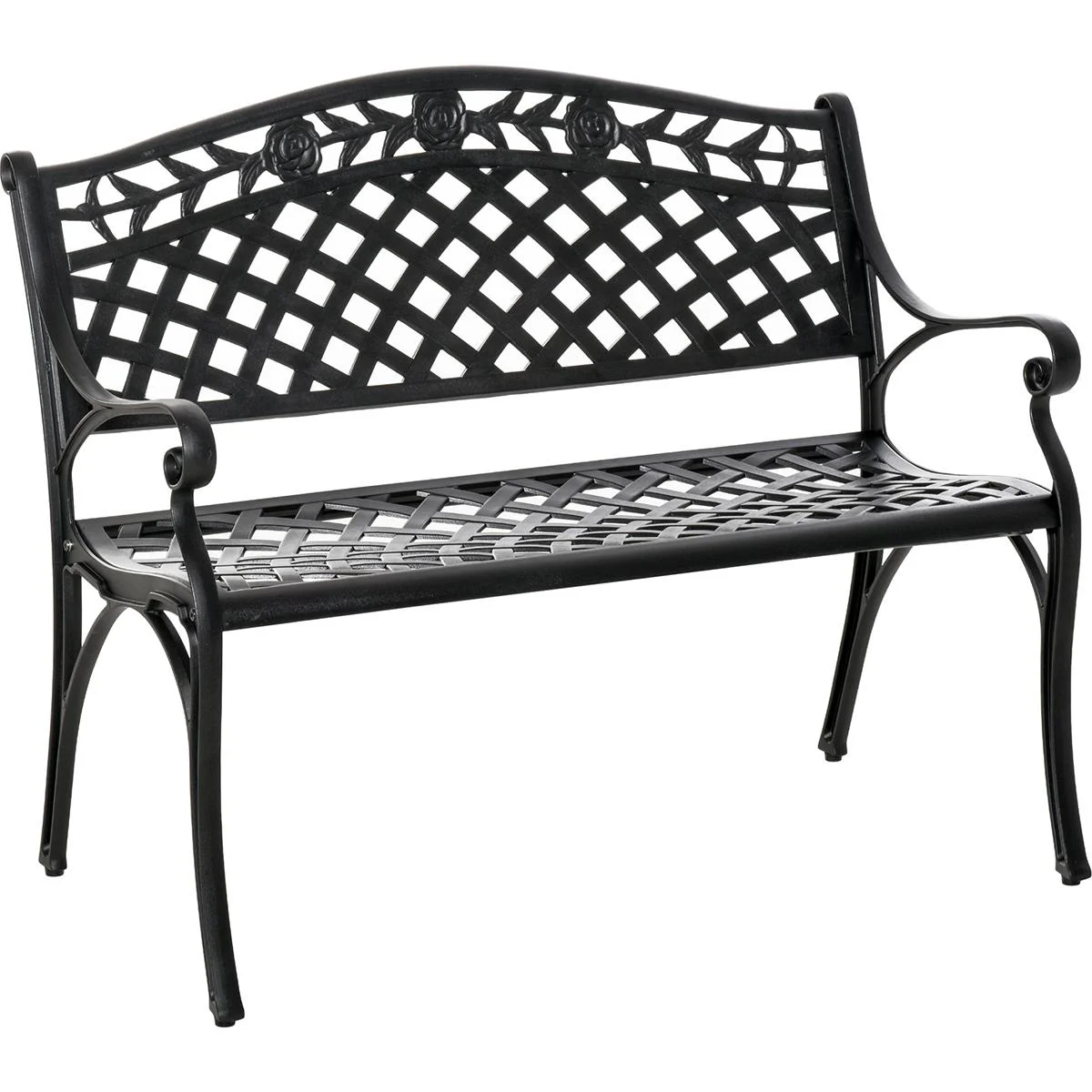 Gartenbank aus Aluminium schwarz