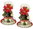 Weihnachtsgedecke im Set, je 3tlg., gefüllt mit je 100 g Pralinen