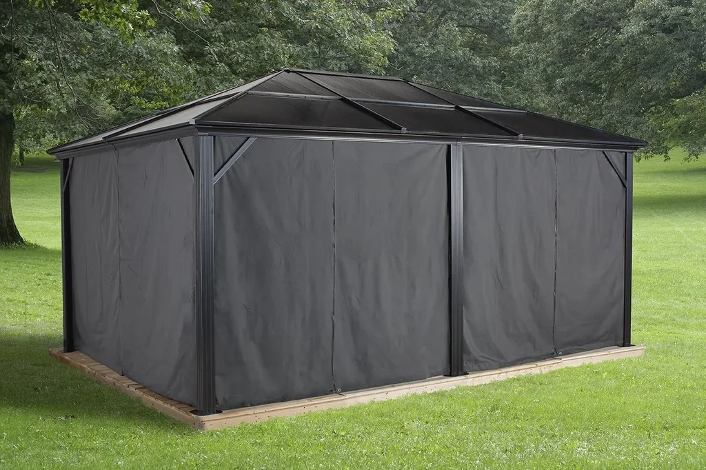 Pavillon Vorhänge Meridien 12x16 ft aus Polyester, dunkelgrau
