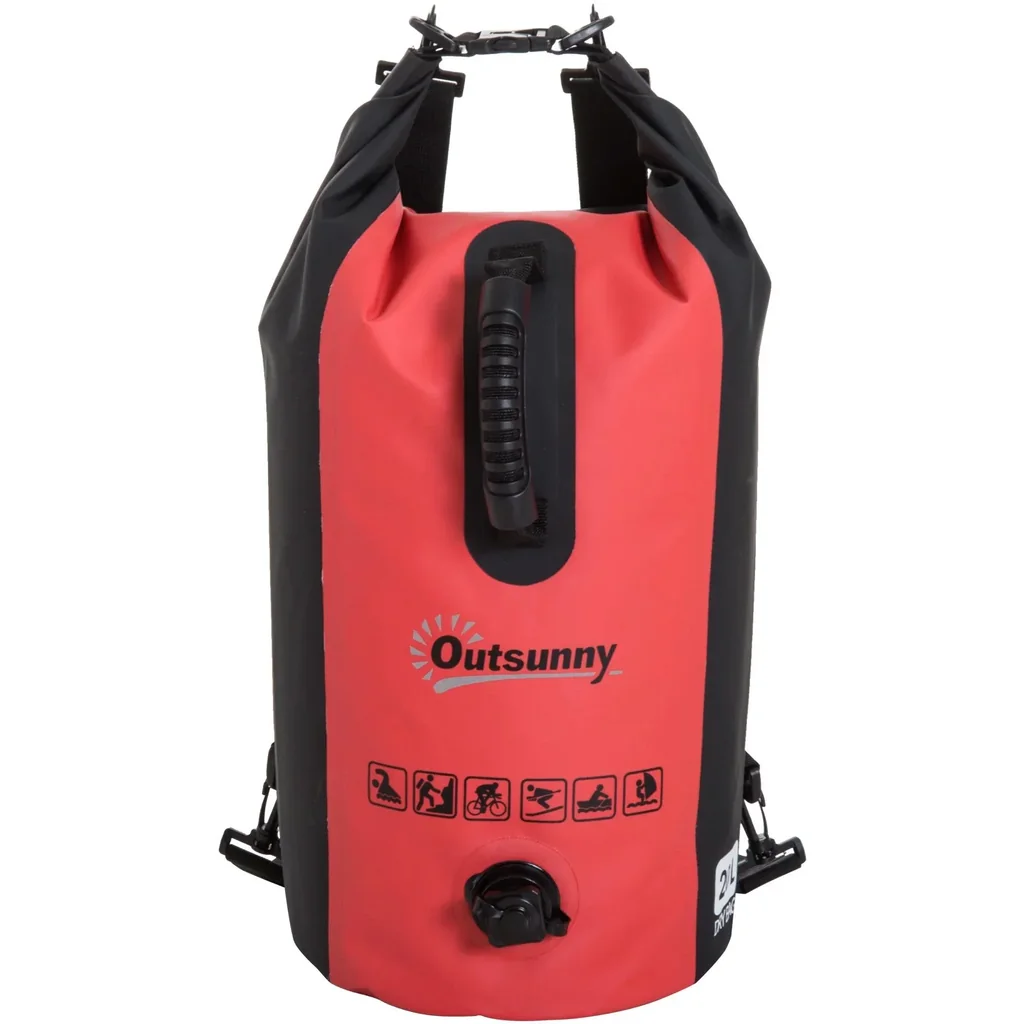 Wasserdichter Rucksack Tasche Beutel Packsack mit Handybeutel 20L Rot