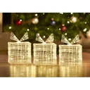 3 beleuchtete Geschenkboxen von 20 cm Höhe - 40 LED