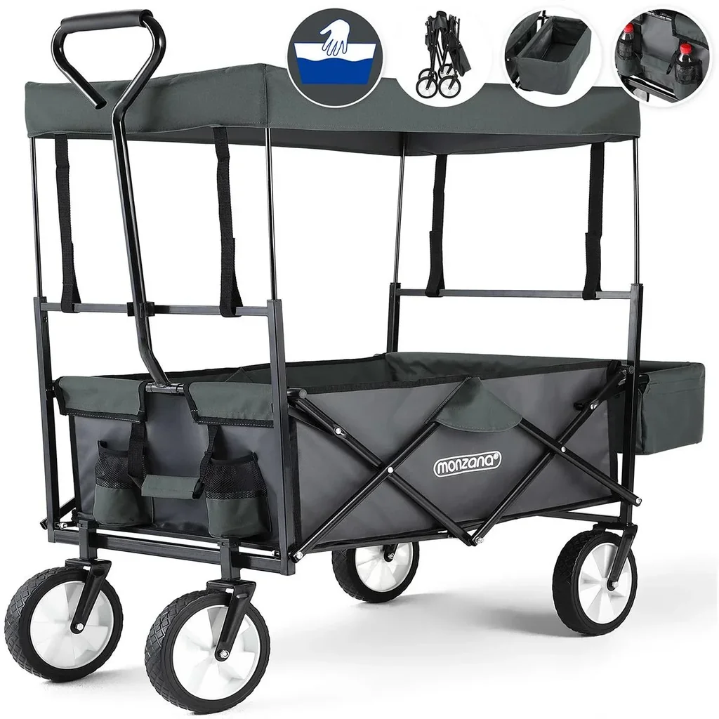 Faltbarer Wohnwagen - Mit Dach - Grau