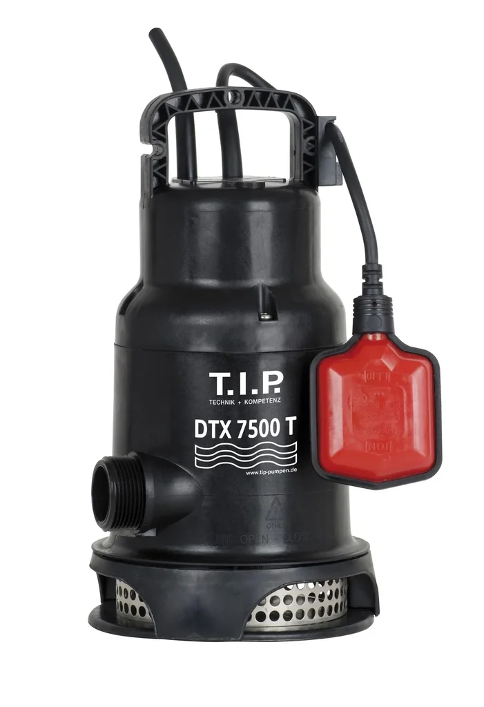Schmutzwasser Tauchpumpe dauerlauffest, DTX 7500 T inkl. Trägersystem , bis 7.500 l/h Fördermenge
