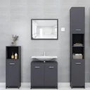 4-teiliges Badmöbel-Set aus Spanplatte grau