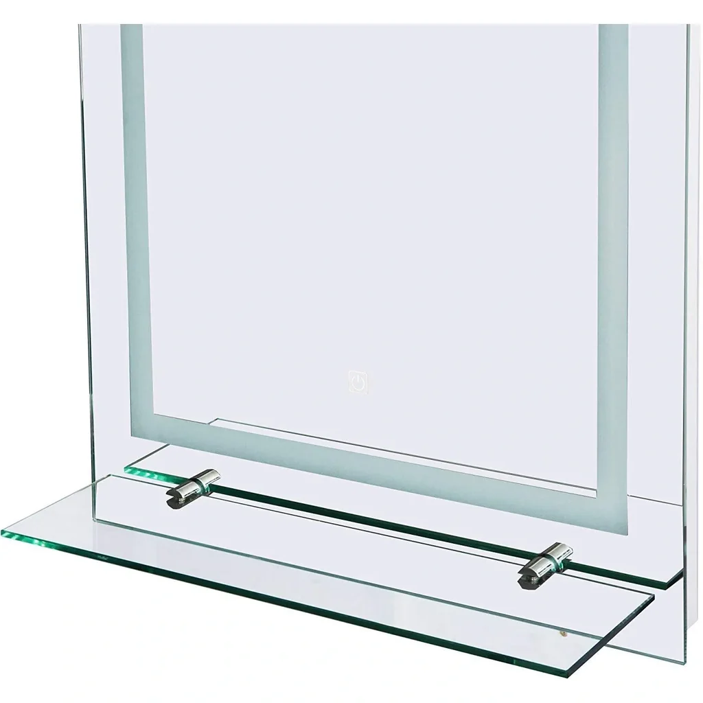 kleankin® LED Badspiegel Badezimmerspiegel Glas-Ablage 38W 70x50cm