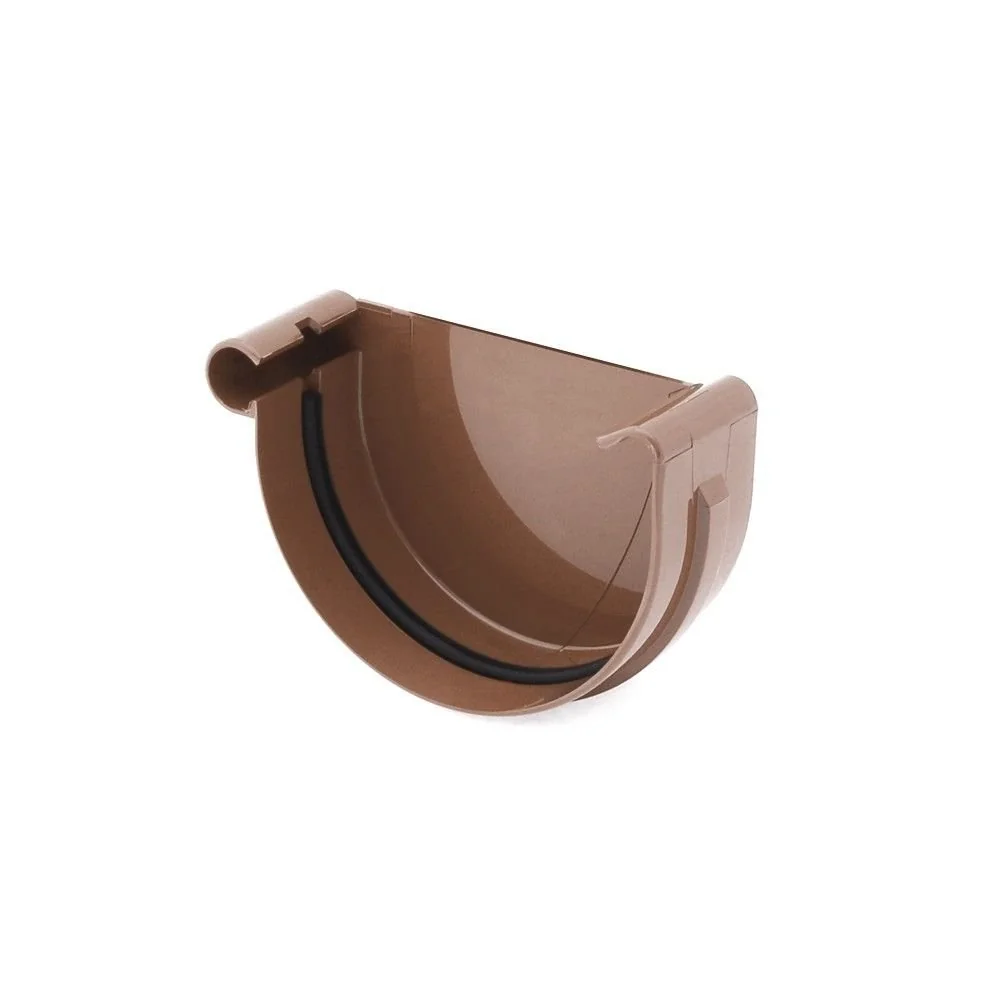 Dachrinne Zubehör, Rinnenkappe links braun, System 75, Regenrinne System