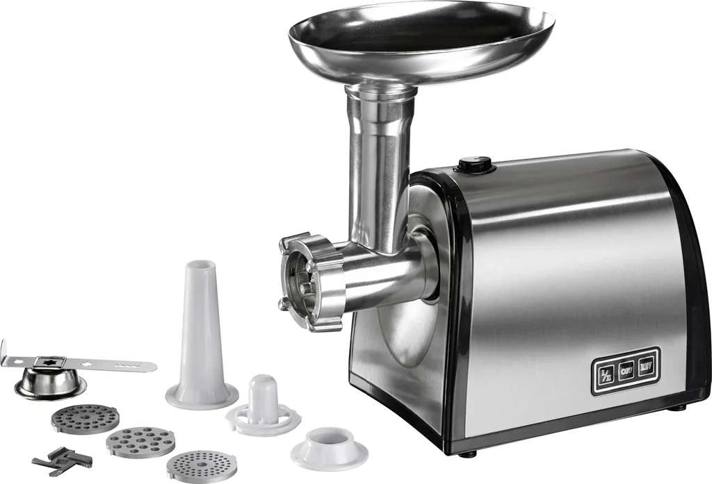 Edelstahl Fleischwolf mit Spritzgebäckvorsatz 1200 Watt