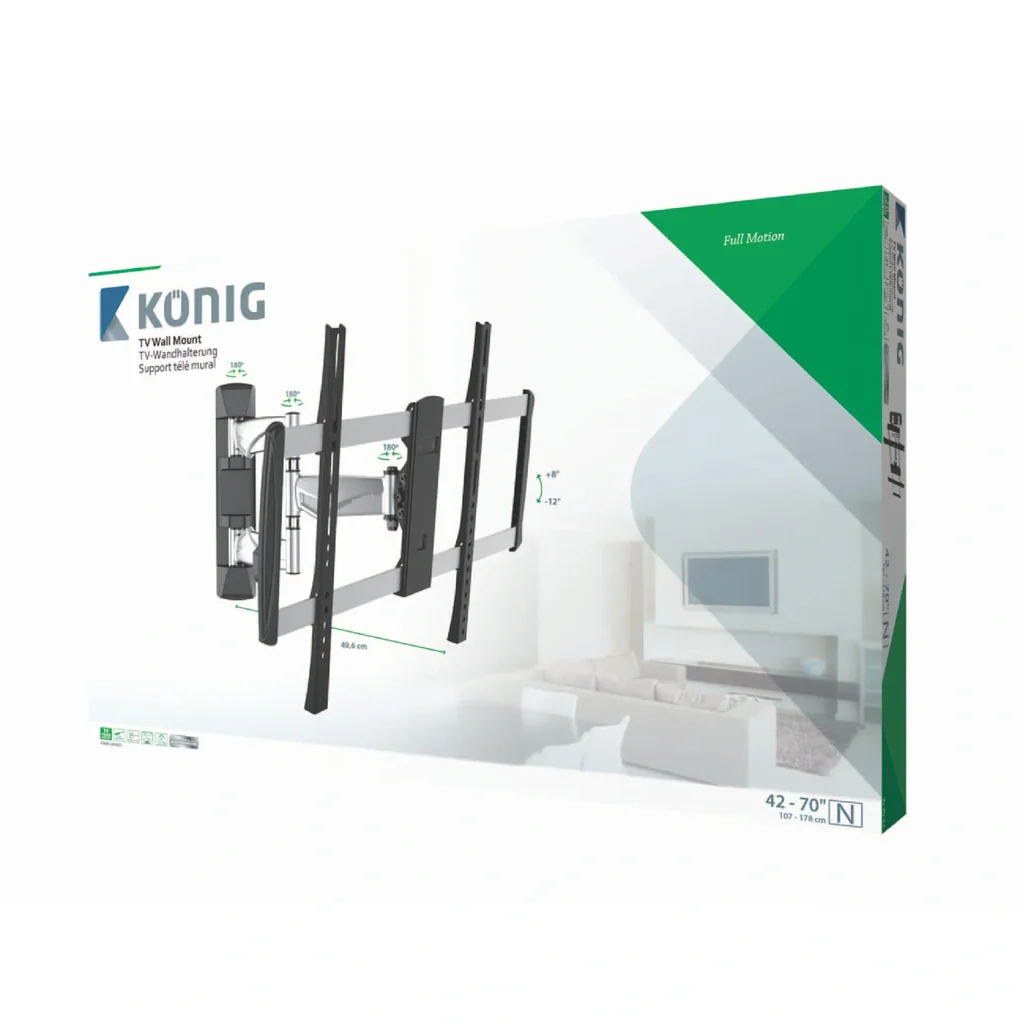 TV-Wandhalterung vollbeweglich 42 - 70 " 35 kg Silber/Schwarz