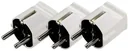 Schutzkontaktstecker 10 A, 250 V, weiß - 3 Stück aus Kunststoff